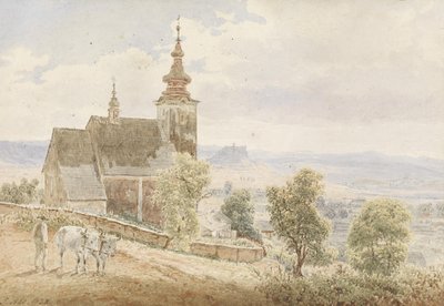 View of the Zipser Castle in Slovakia, with Churchyard and Chapter House in the Foreground by Jakob Alt